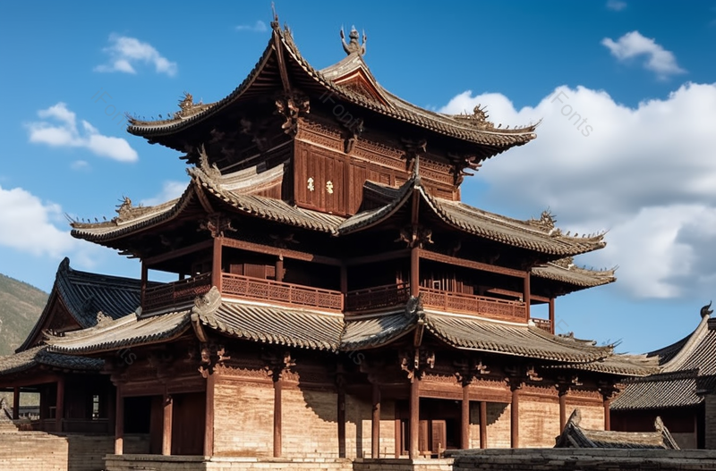 云南大理剑川县沙溪古镇寺登街古戏台古风建筑旅游地点室外场景图像摄影,高清,摄影图,摄影图片,图片大全,摄影图免费下载